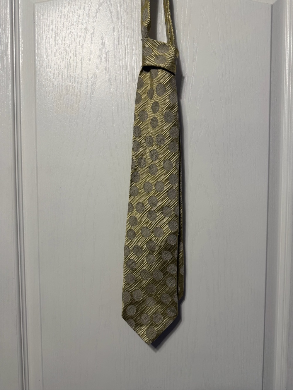 Hugo Boss Olive Green Polka Dot Silk Tie